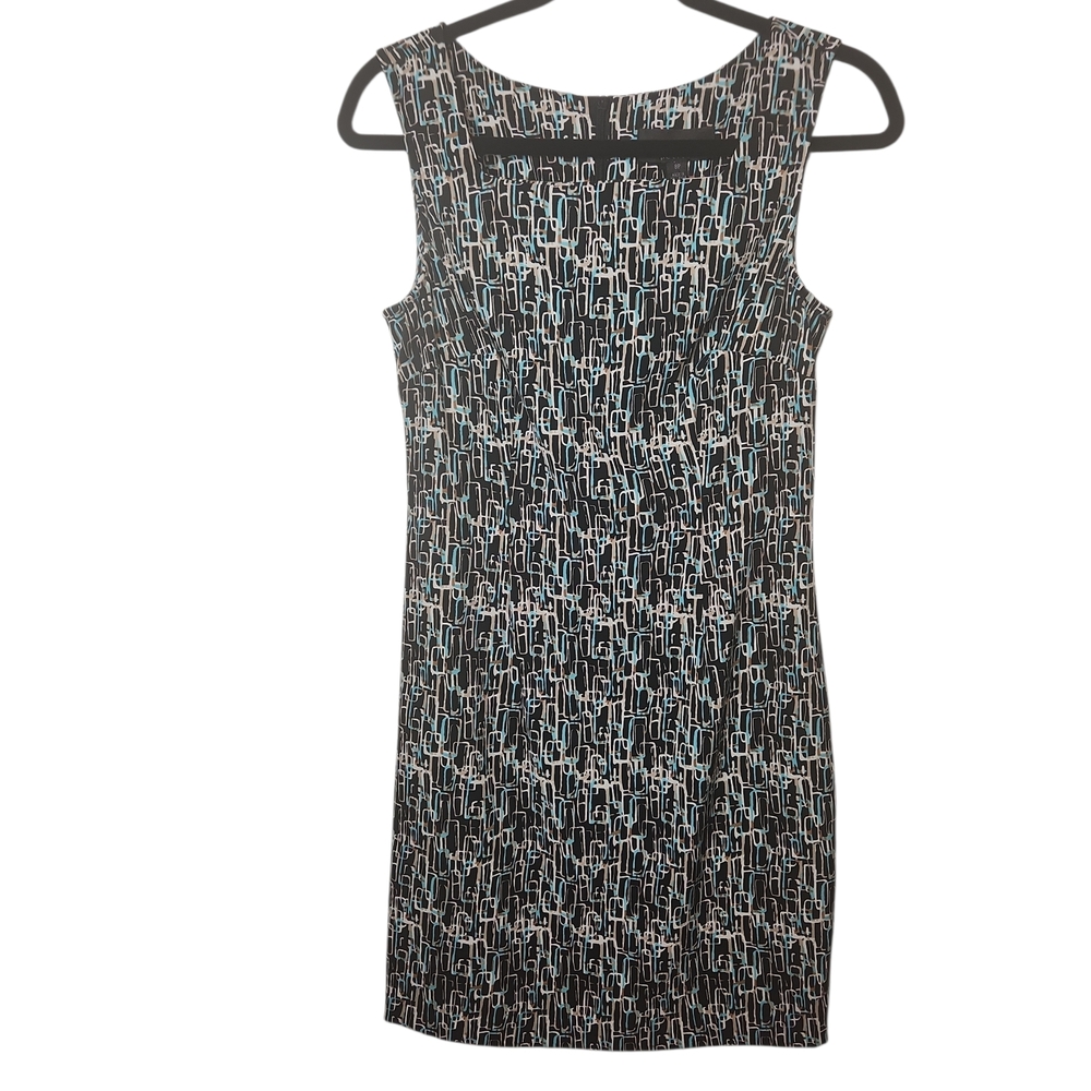 Connected Apparel Women's Geometric Pattern SquareNeck Sleeveless Sheath Size 8P